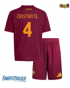 AS Roma Bryan Cristante #4 Echipament de Fotbal Replică 2025-26 Copii Acasa (+ Șorturi)